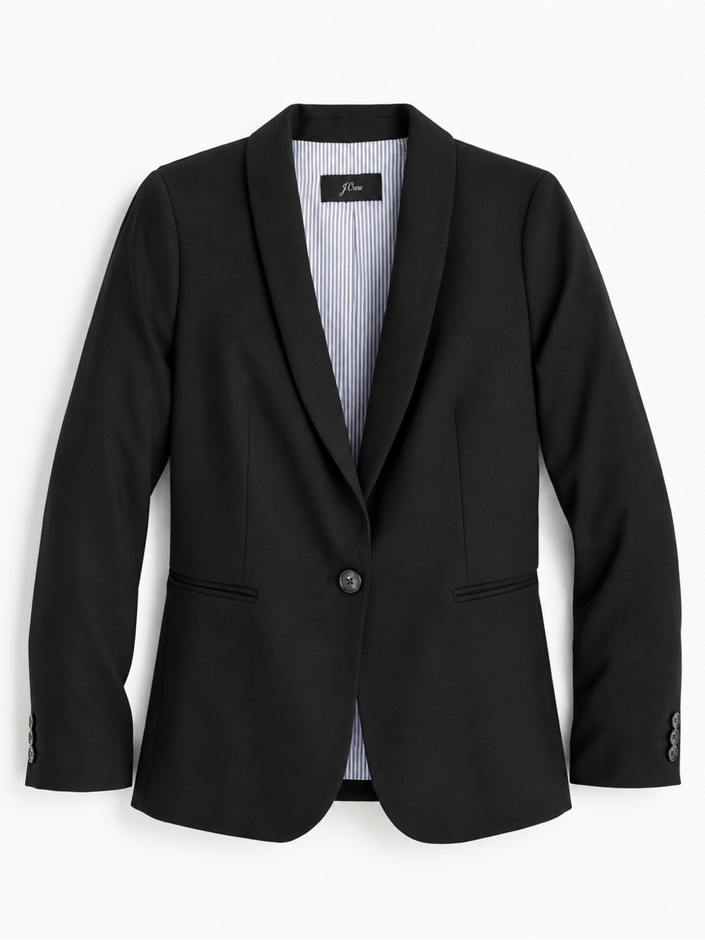 NWT J.Crew Parke Blazer in Wool Flannel Black 2 Wool Career Office Classic
